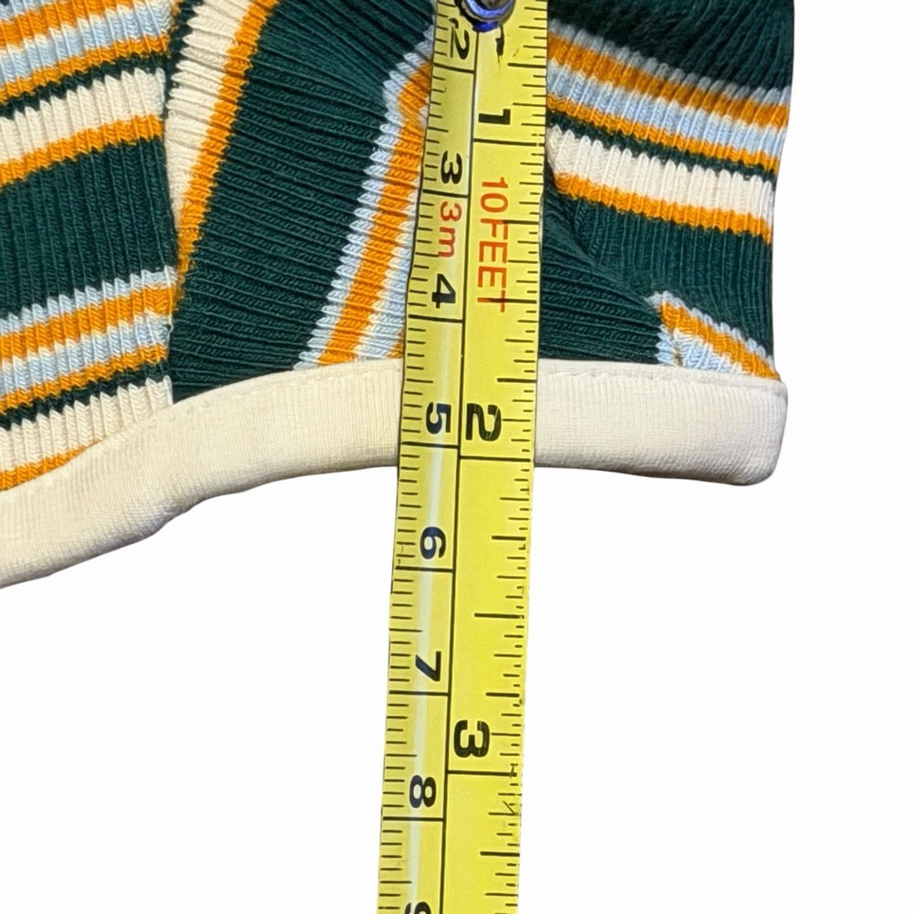 adidas Originals '80s Short Shorts Green Yellow White Striped Women's Size XS - Picture 8 of 8
